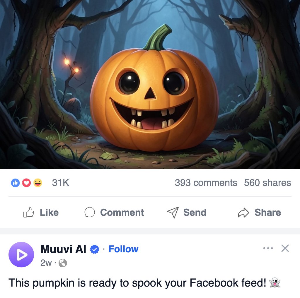 Halloween Pumpkin Popout Facebook Post Template