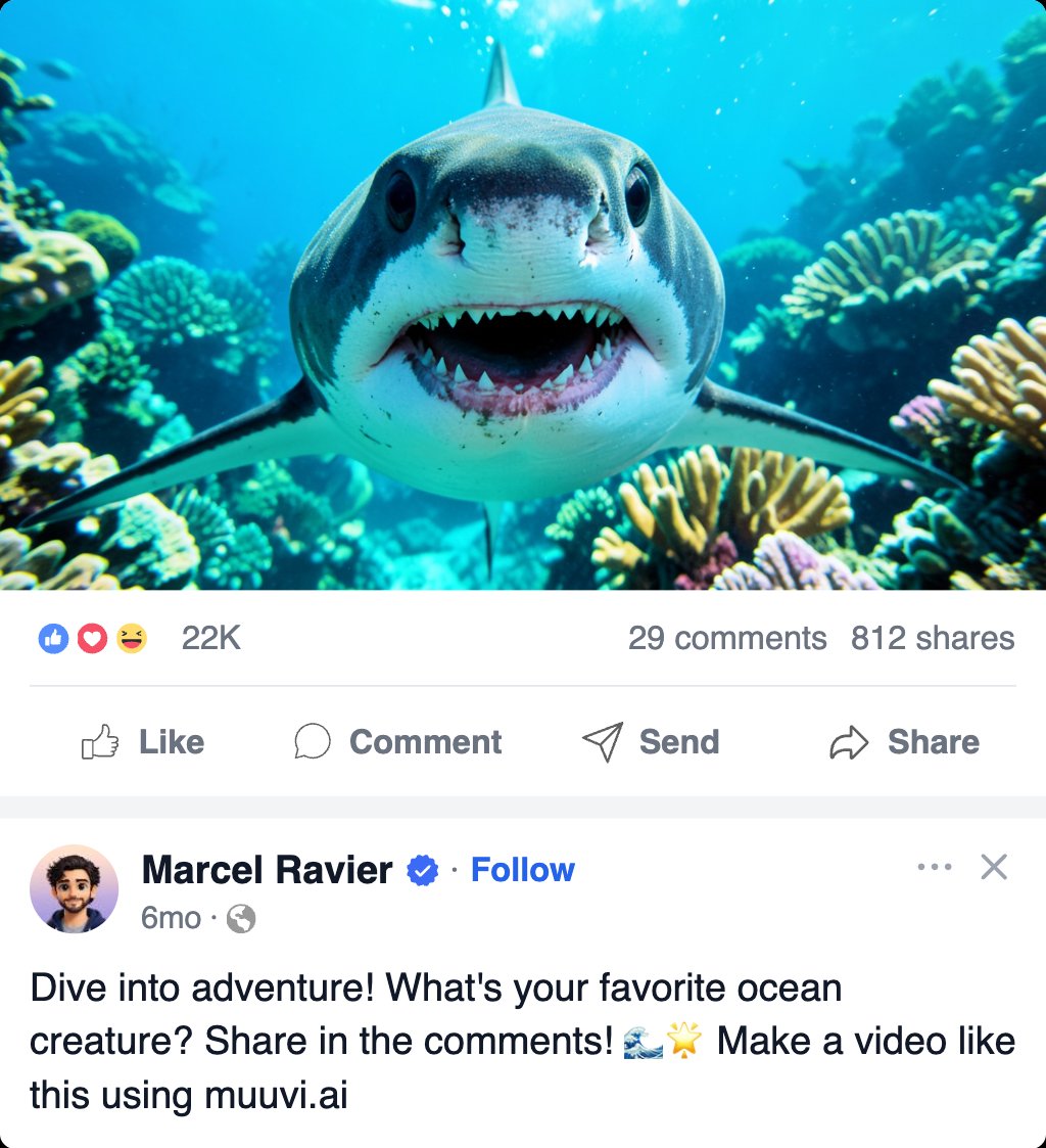 Scary Shark Facebook Post Video Template