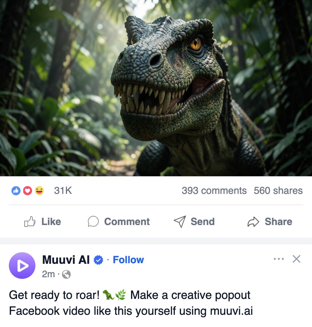 Dinosaur Popout Facebook Post Template