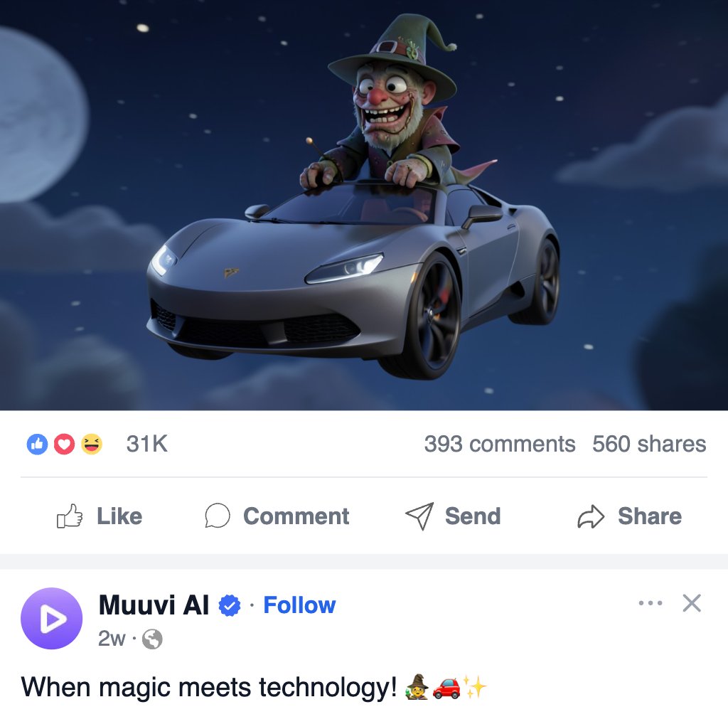 Witch Rides Tesla Roadster Facebook Post Template